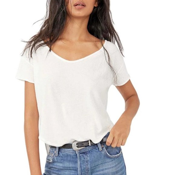 Free People Women's Bring It On T-Shirt, White- XS - Picture 1 of 2